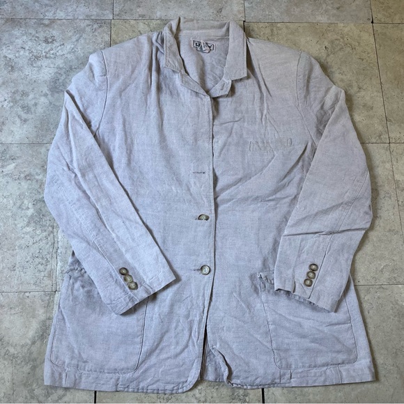L.L. Bean Jackets & Coats Vintage Ll Bean Womens Linen Button Up Blazer Poshmark